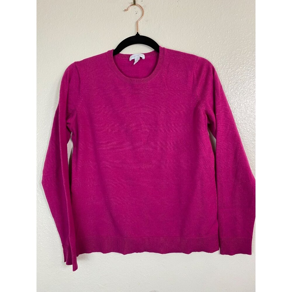 Charter Club Fuchsia Pink Merino Wool Crewneck Pullover Sweater Womens Medium